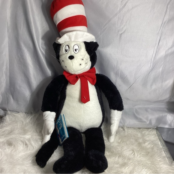 Vintage Macy’s Dr Seuss Cat in the Hat 30” Plush w/ Mini Hard Book NWOT - Picture 9 of 10